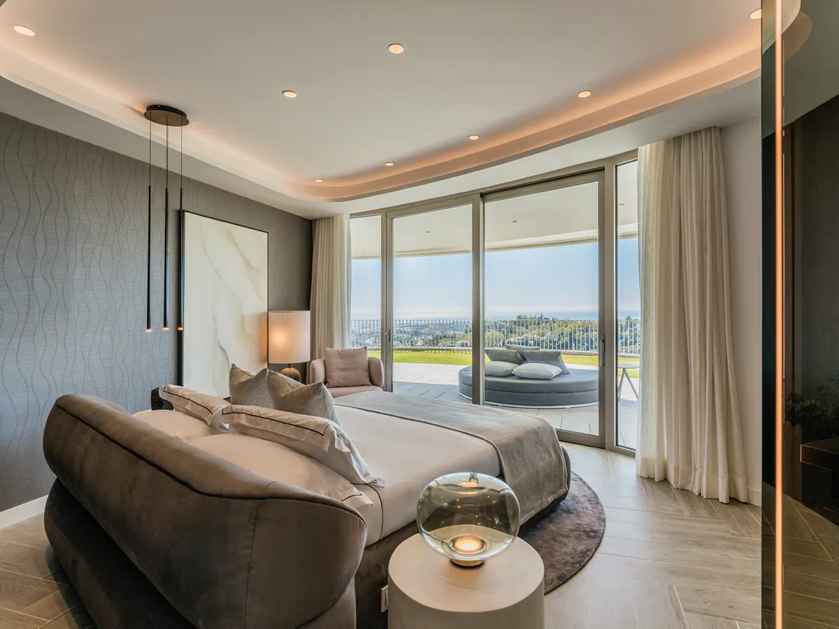 Master bedroom opening onto the terrace